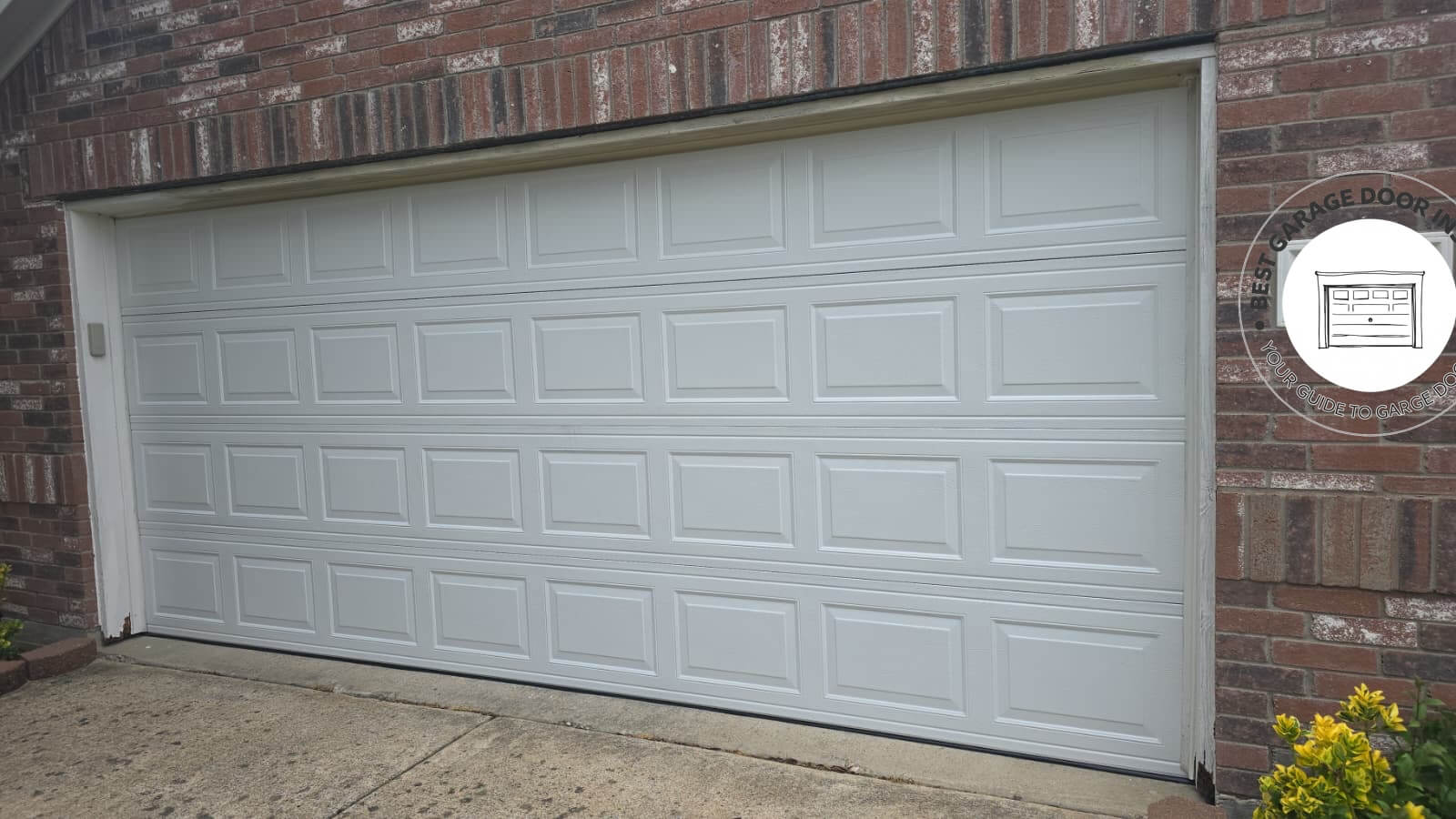 white-two-car-garage-door-short-panel